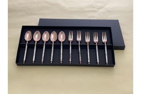 折燕ORI-EN コーヒースプーン・ヒメフォーク 10本セット PG ANTIQUE SILVER