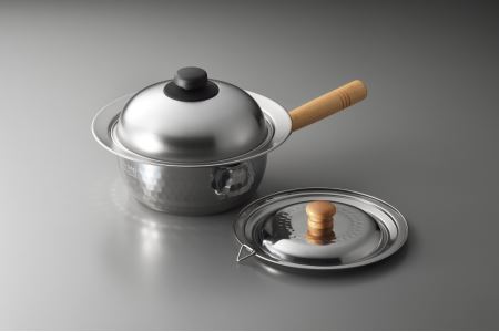 7041406 ステンレス雪平鍋18cm & 雪平鍋兼用蓋 & お鍋に乗せて簡単蒸しプレート小 (ドーム型)