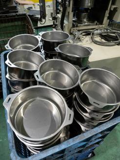 EM-033 燕三 IH対応ハンドル着脱式鍋4点セット(蒸し台・中かご付)