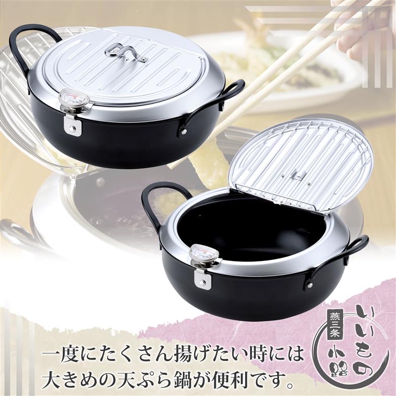 TM-9090 鉄製蓋付天ぷら鍋24cm 燕三条いいもの小路