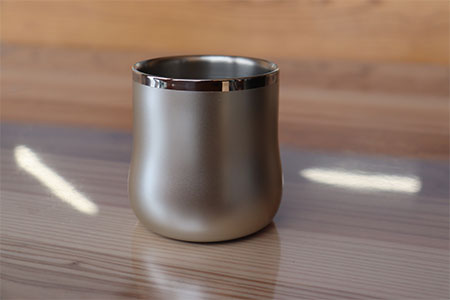 18-8ステンレス 二重構造エレガンスDXフリーカップ220ml シャンパンシルバー