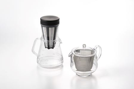 コーヒーサーバーストロン2WAYドリッパー・クリアティーポットLLステンレスメッシュセット