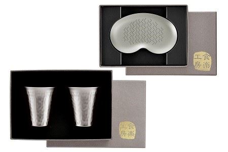 FU-1213 霞 チタン冷酒カップ&チタン薬味おろしセット