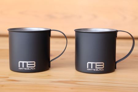 18-8ステンレス マットブラック シングルマグ ペア