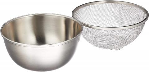 AMG-0417 enzo ステンレスざる & ボウルセット 18cm