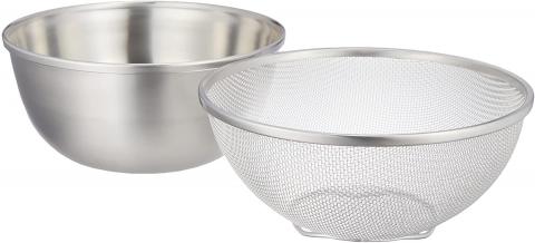 AMG-0418 enzo ステンレスざる & ボウルセット 21cm