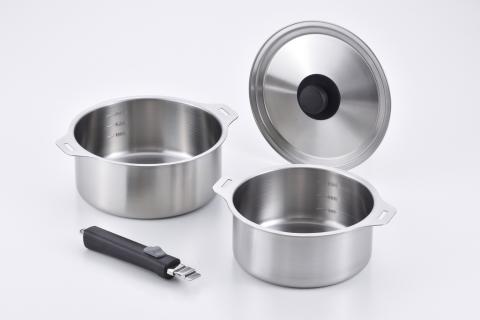 EM-029 燕三 IH対応ハンドル着脱式鍋18cm・20cmセット