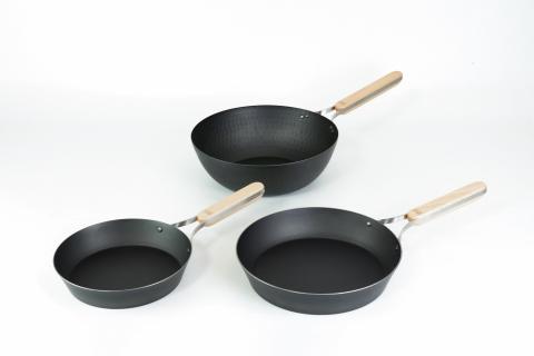 TMB-2358 enzo 鉄フライパン20cm & 24cm & 中華鍋26cm セット