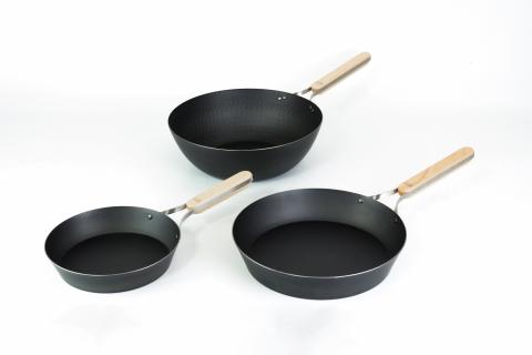 TMB-2359 enzo 鉄フライパン20cm & 26cm & 中華鍋28cm セット