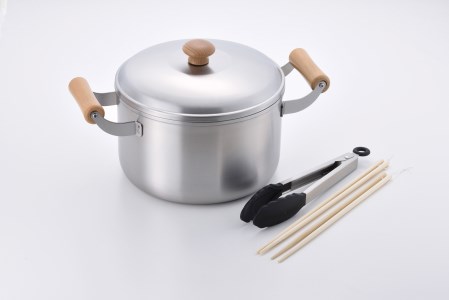 CS-036 千歳 ステンレス深型両手鍋22cm & ツール2点セット