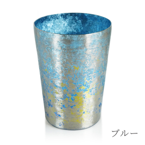 チタン二重タンブラー 鈦虹 ビアロック ブルー 400ml ブルー ビアロック（400ml）（52,000円）