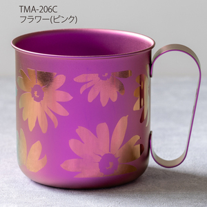 チタン製デザインマグカップ フラワー(ピンク) 320ml