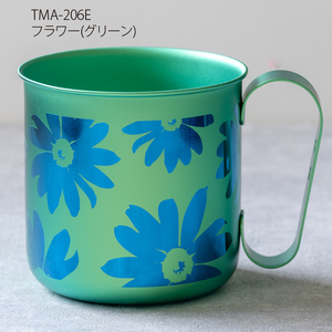 チタン製デザインマグカップ フラワー(グリーン) 320ml