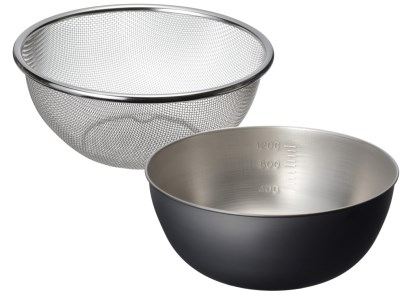 OK-002 おかって印 ステンレスざる・ボウルセット18cm