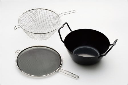 LB-098 ラバーゼ 鉄揚げ鍋セット22cm