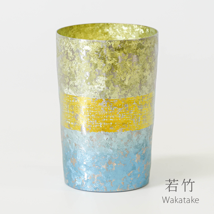 チタン二重タンブラー 木肌 ライト( 若竹)