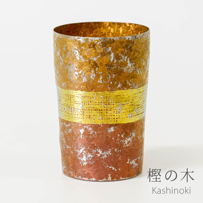 チタン二重タンブラー 木肌 ライト (樫の木)