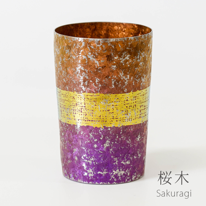 チタン二重タンブラー 木肌 ライト (桜木)