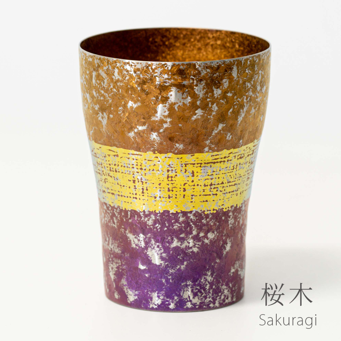 チタン二重タンブラー 木肌 和み (桜木)