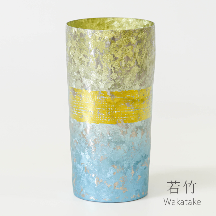 チタン二重タンブラー 木肌 プレミアム 若竹