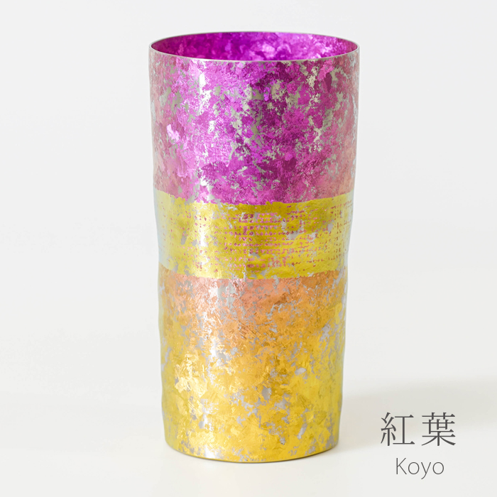 チタン二重タンブラー 木肌 プレミアム 紅葉