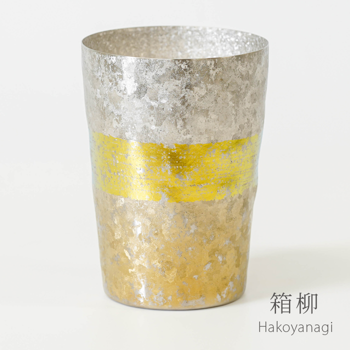 チタン二重タンブラー 木肌 ビアロック 箱柳