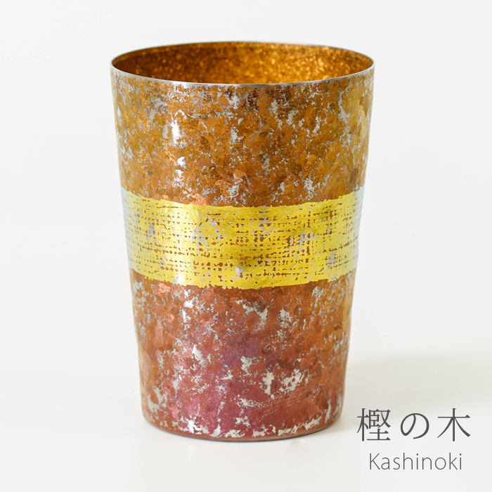 チタン二重タンブラー 木肌 ビアロック 樫の木