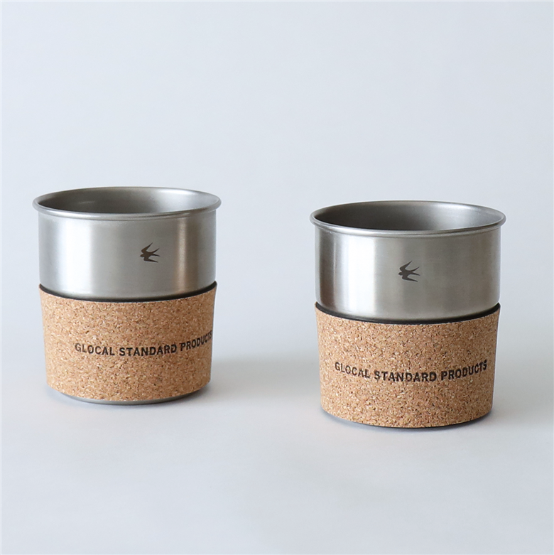 グローカルスタンダードプロダクツ TSUBAME / Stacking cup Sサイズ & スリーブ 2個セット / シルバー