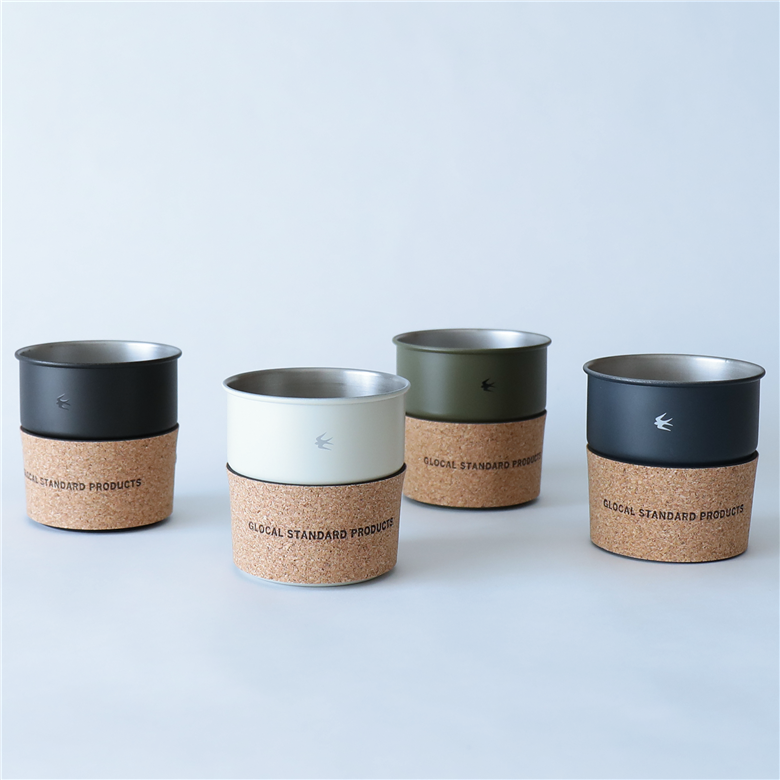 グローカルスタンダードプロダクツ TSUBAME / Stacking cup Sサイズ & スリーブ  5個(5色)セット / ホワイト、ブラック、ネイビー、オリーブ