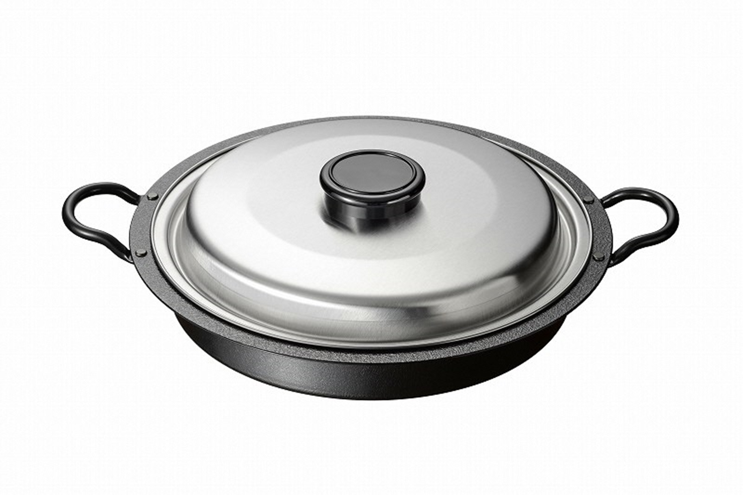 IH対応 鉄焼肉・餃子鍋 26㎝（ステンレス蓋付） EM-077 燕三