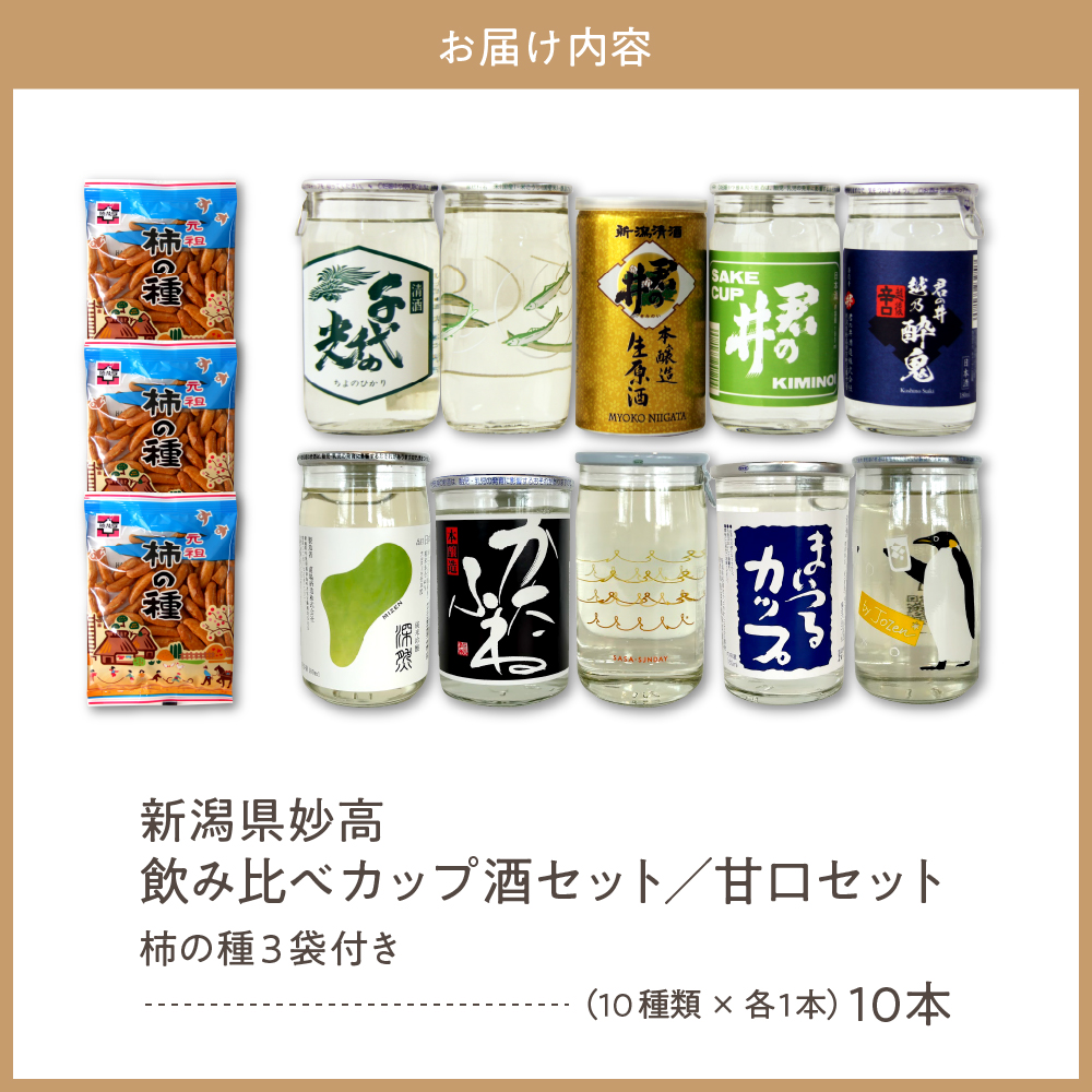 新潟県妙高飲み比べカップ酒セット(甘口セット)