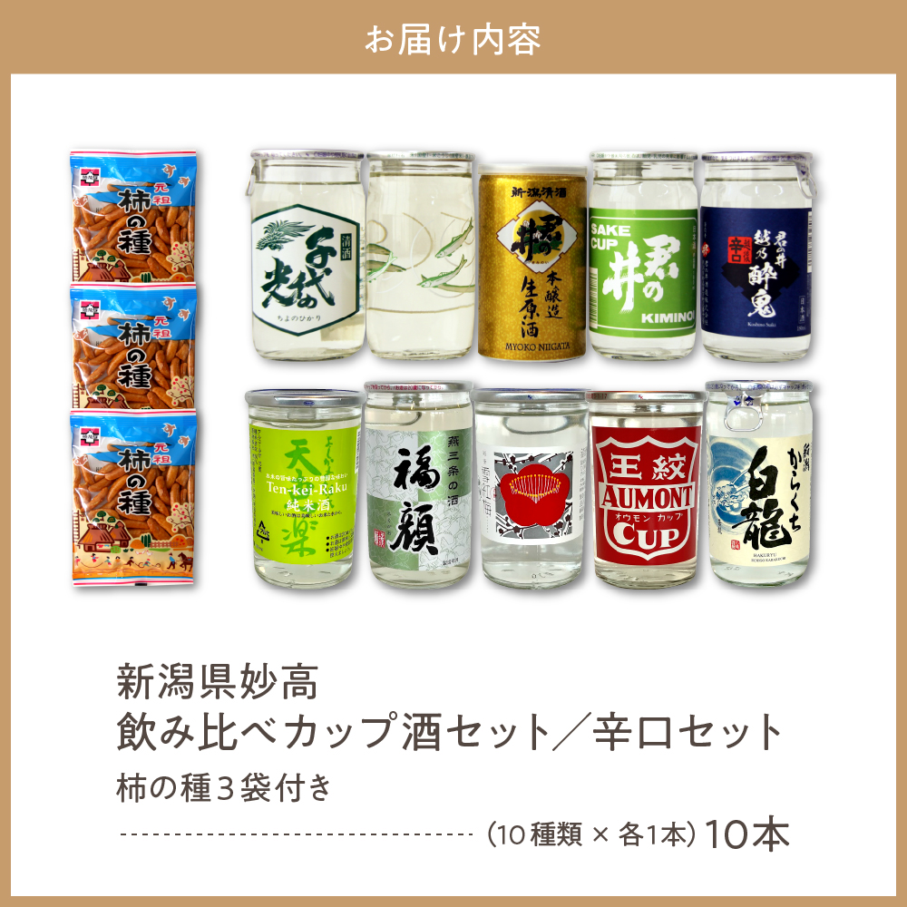 新潟県妙高飲み比べカップ酒セット(辛口セット)
