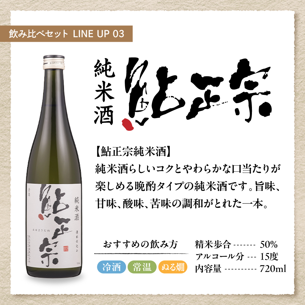  鮎正宗厳選純米のみくらべセット