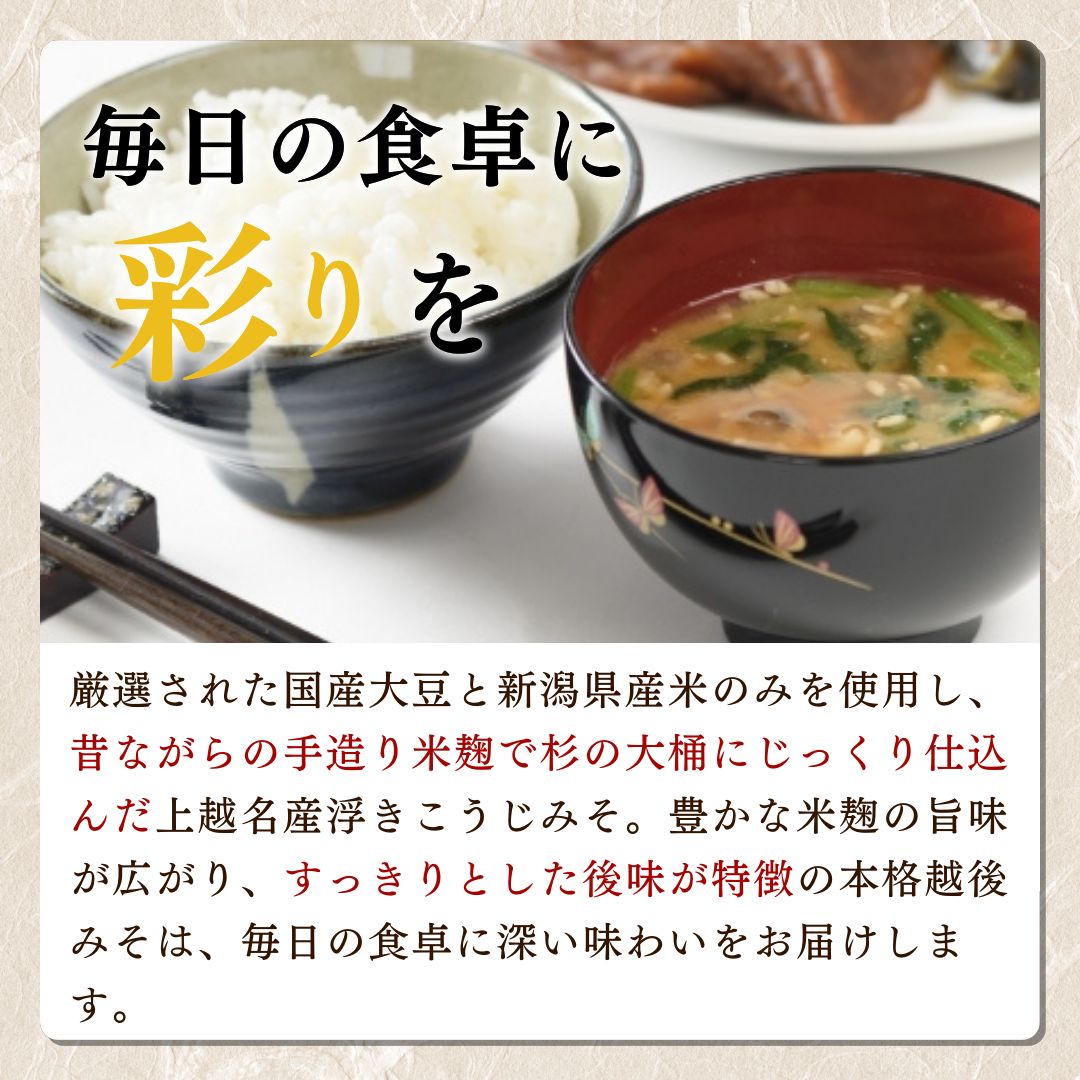 味噌 越後みそ 6ケ入セット みそ 調味料 浮き麹味噌 浮きこうじ味噌 国産大豆 セット 新潟 上越