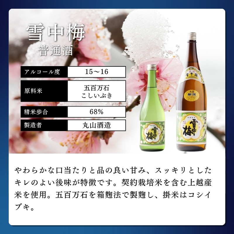 酒 雪中梅 普通酒 1800ml 2本 お酒 日本酒 アルコール ギフト 新潟 上越