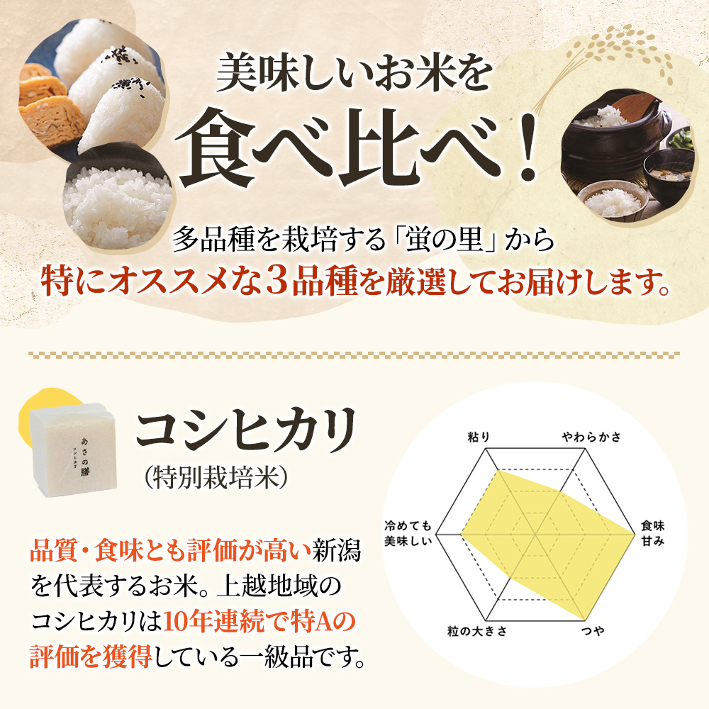 【令和6年産】新潟上越産真空キューブ米「日日燦膳米」3品種 2合×15個｜コシヒカリ 米 ミルキークイーン
