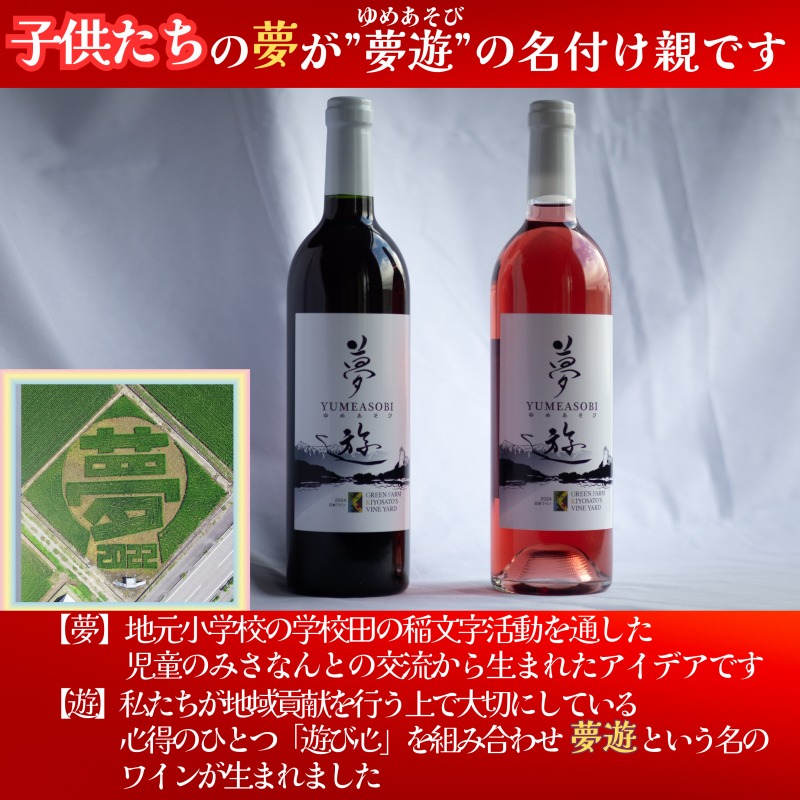 ワイン/清里夢遊（赤・ロゼ）2本セット/各750ml/原料マスカットベーリーＡ100％/新潟県上越市産