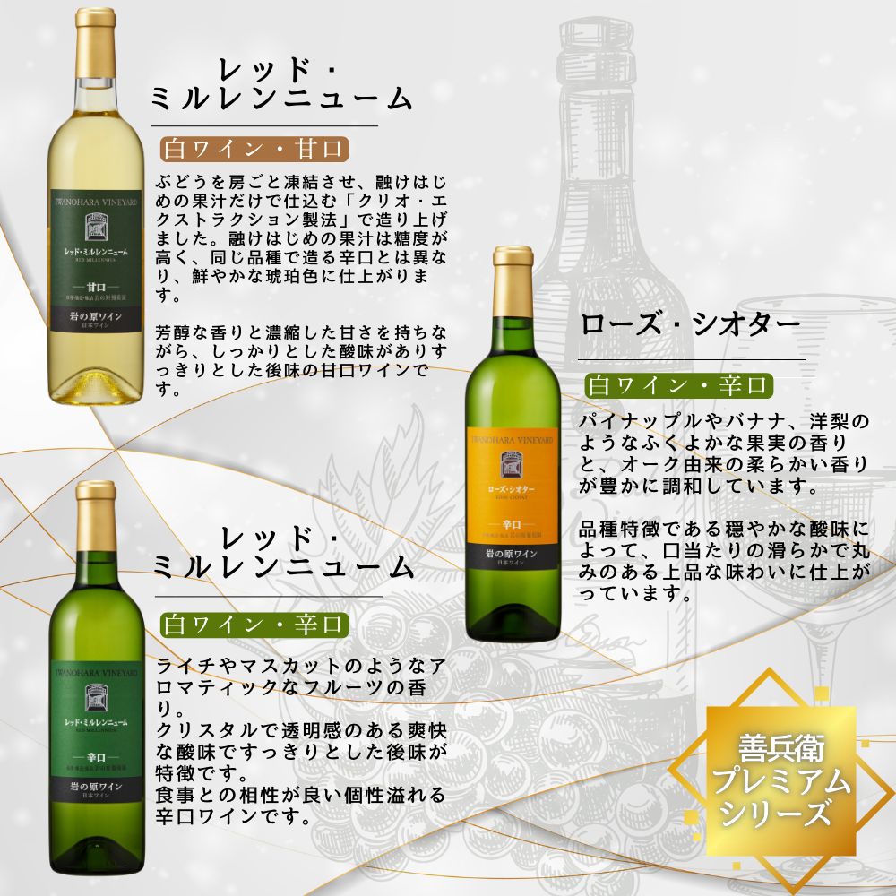 ワイン 岩の原ワイン 善兵衛品種 飲み比べ 5本 セット お酒 おすすめ 岩の原 ふるさと納税 酒 新潟 上越