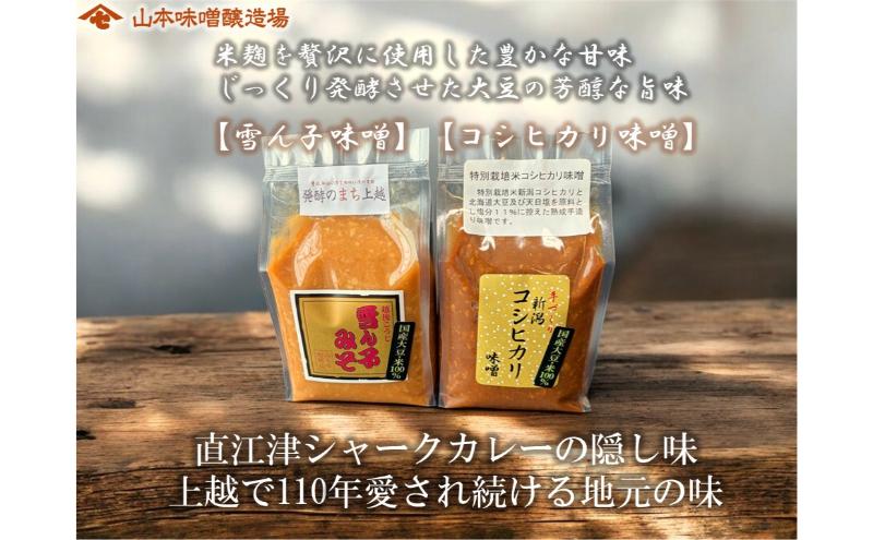 直江津小学校の児童が考えたシャークカレー（180g×4個） 新潟県上越市産米の新之助（2kg） お味噌（2種） セット レトルト カレー 米 味噌 上越市