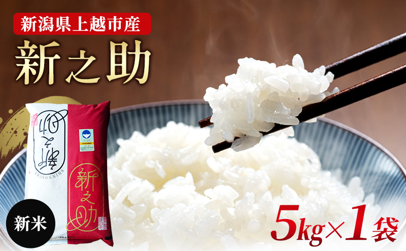 【10月中旬より順次出荷】新潟県上越市産　特別栽培米 新之助 令和7年産 5kg（5kg×1袋） ご飯 おにぎり