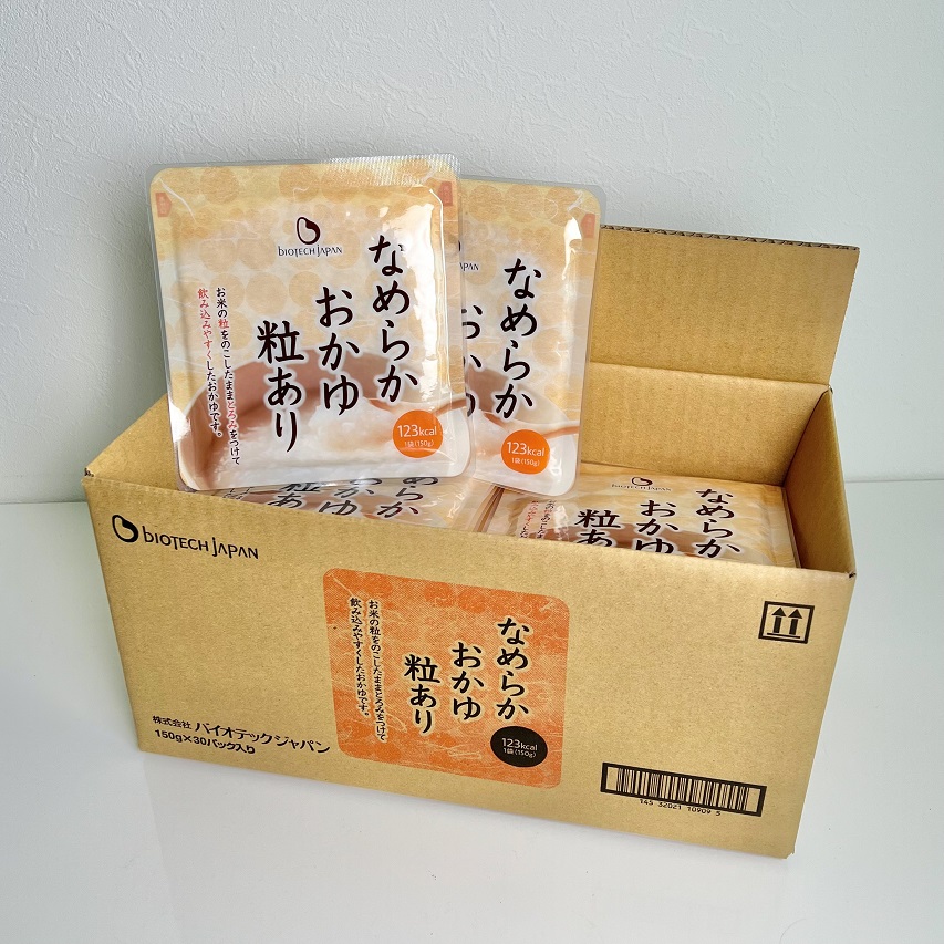 【やわらか食品】【3ヶ月定期便】 なめらかおかゆ粒あり 150g×30個×3回 バイオテックジャパン 1V65047