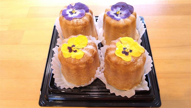 新潟県産米粉100％使用 サントピアワールド の カヌレシュー4個セット（カスタード2個・チョコレート2個）2S06007