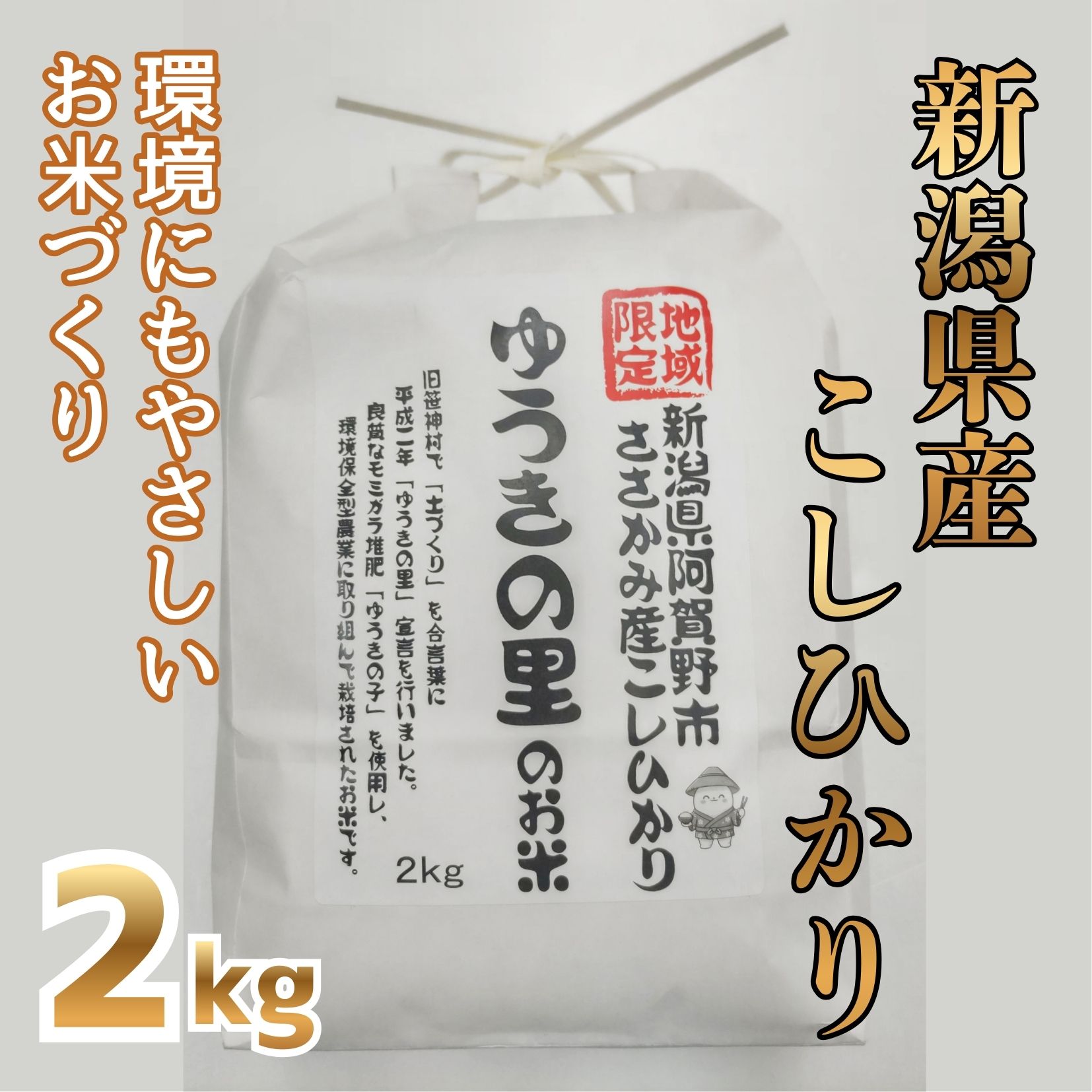 【令和7年産】阿賀野市 ささかみ産 こしひかり 「ゆうきの里のお米」 2kg 新潟コンバイン 3P01007