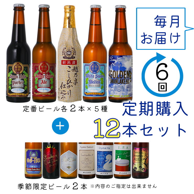 ビール スワンレイクビール 6回定期便 世界一金賞受賞入り 12本セット 1S08140
