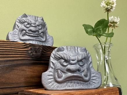 【安田瓦】プチ鬼面「あ・うん」セット 長場鬼瓦工場 2F01009