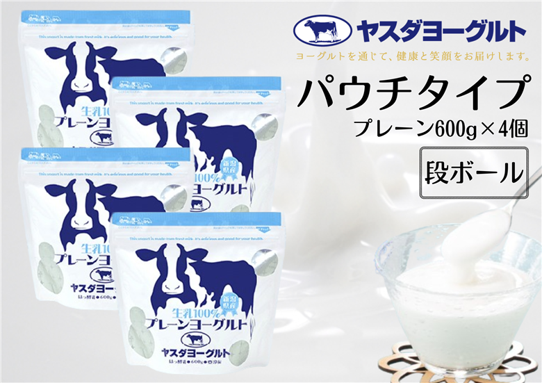 【12/21までの寄附で年内発送】【3年連続最高金賞】ヤスダヨーグルト 食べるヨーグルト 600g×4個 アレンジ名人セットA プレーン 1B49008
