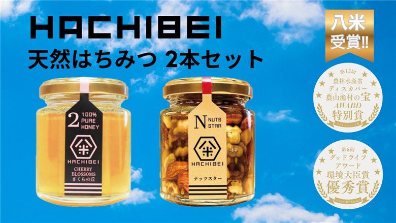 【環境大臣賞受賞】【特別賞受賞】阿賀野市産 天然 はちみつ 2本セット HACHIBEI 1L01009