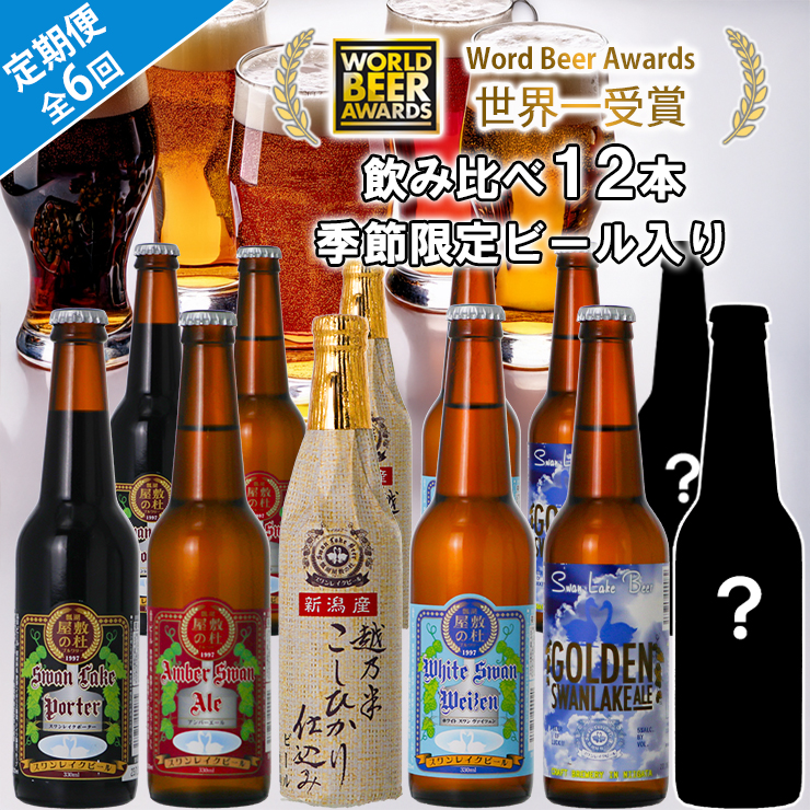 ビール スワンレイクビール 6回定期便 世界一金賞受賞入り 12本セット 1S08140