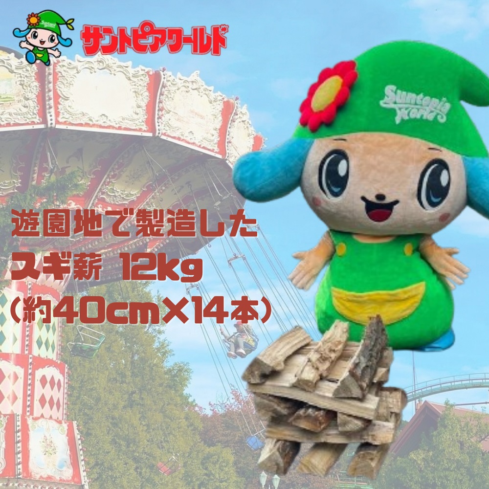 スギ薪 12kg 40cm×14本 遊園地で製造した薪 2S03006