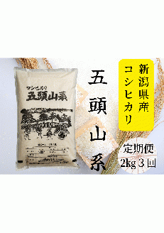 [3回定期便]コシヒカリ 2kg×3回 「米屋のこだわり阿賀野市産」 1E18015